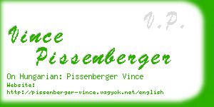 vince pissenberger business card